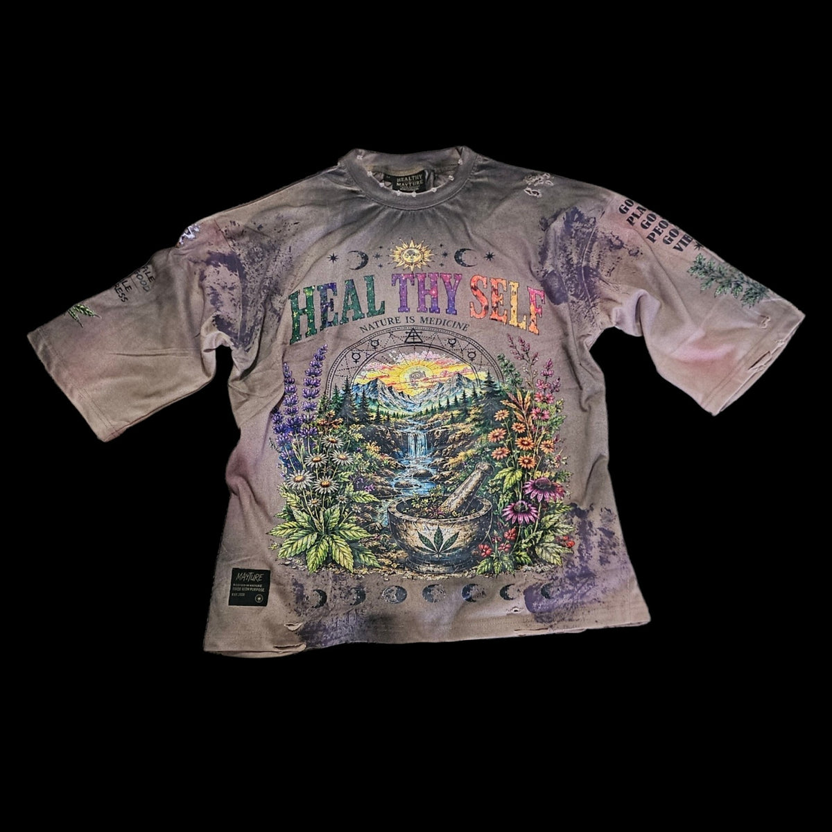 Heal Thy Self Vintage Oversized Graphic Tee