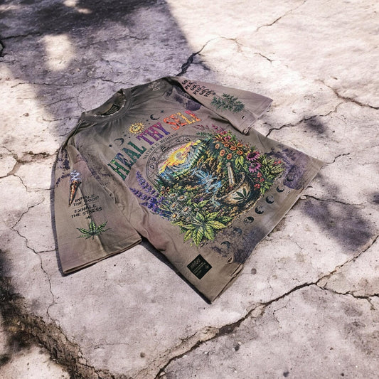 Heal Thy Self Vintage Oversized Graphic Tee